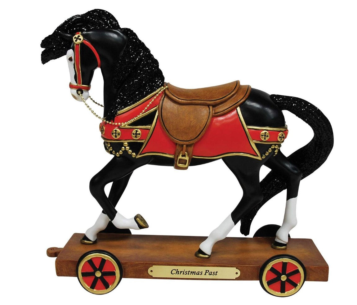 Trail of Painted Ponies Christmas Past 2022 Enesco Black horse Figurine