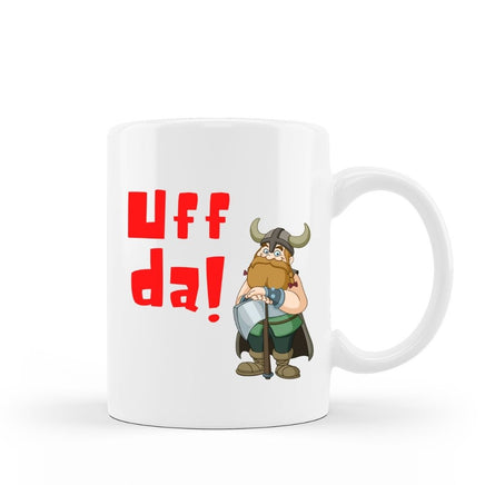 Uff da viking funny norwegian coffee mug on 15 oz white ceramic cup
