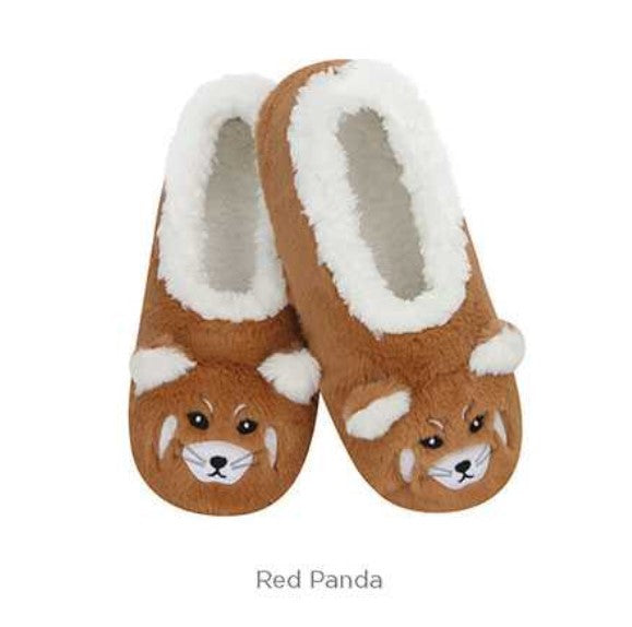 Toddler Snoozies Brown Red Panda Slippers