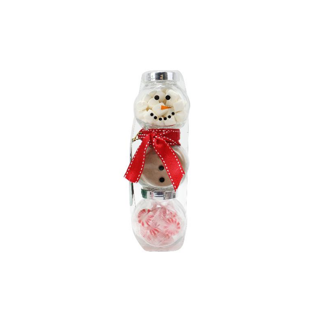 Snowman Jar Cocoa Set with Red Ribbon