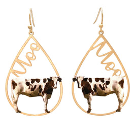 Cow Moo Gold Earrings