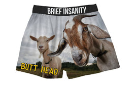 Butt Head Goat Funny Unisex Boxer Shorts by Brief Insanity