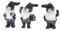 Miniature Biker Gnomes in Black and Blue SOLD INDIVIDUALLY