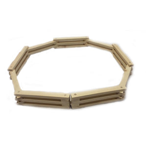 Handmade wooden folding toy farm fence made from natural unfinished wood