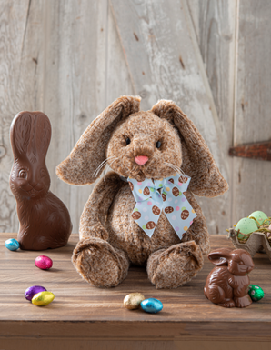 SA - Chocolate Bliss Bunny with Easter Egg bow 13" tall