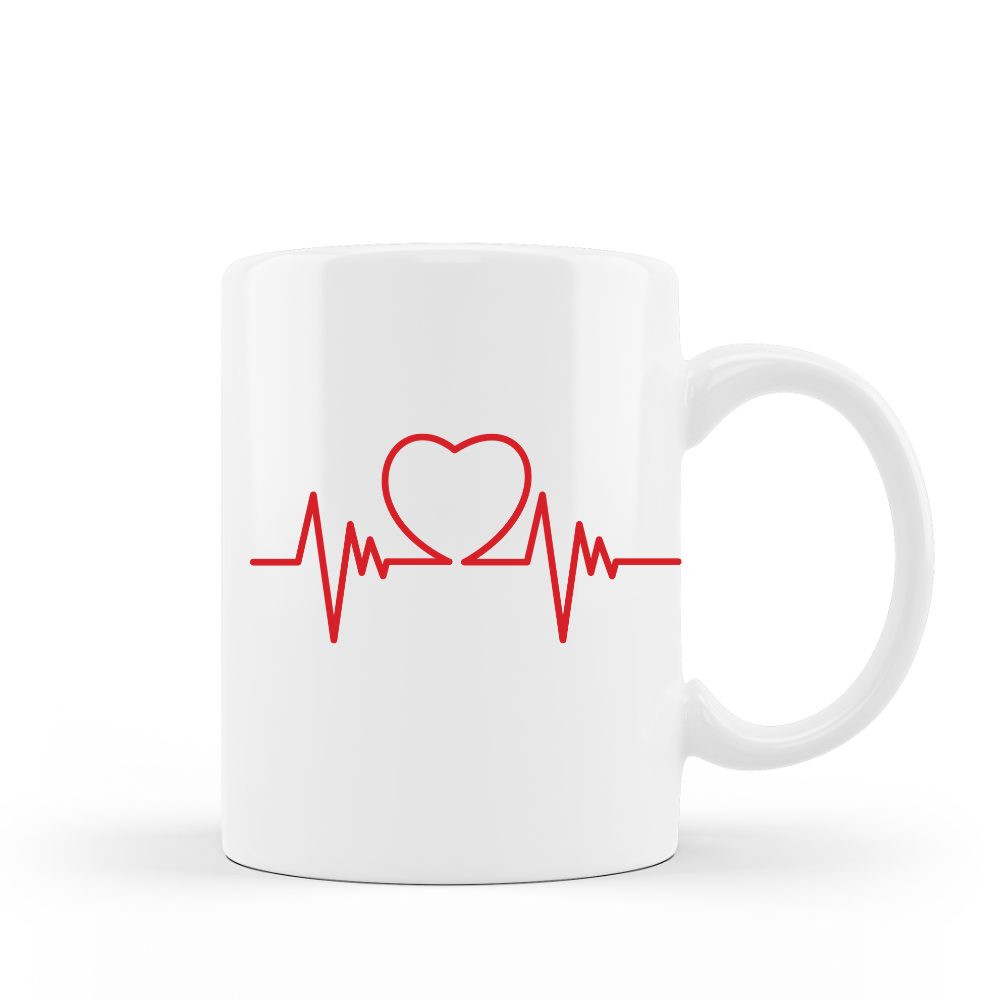Coffee Mug, Heartbeat 15 oz Cup