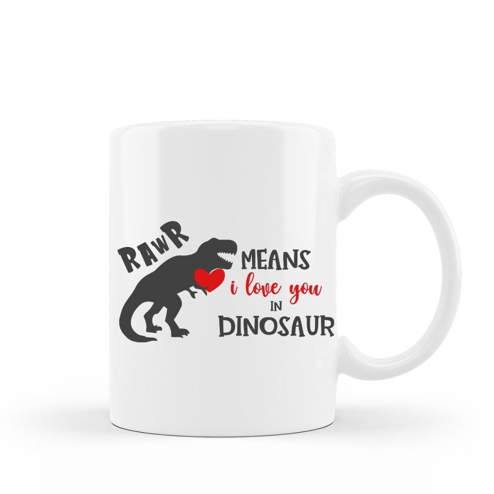 Coffee Mug Rawr Means I Love You In dinosaur Valentines Day Gift 15 oz Ceramic