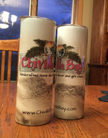 Custom Business Logo Tumblers with clear lid and straw. Made to order. 20 oz tumbler