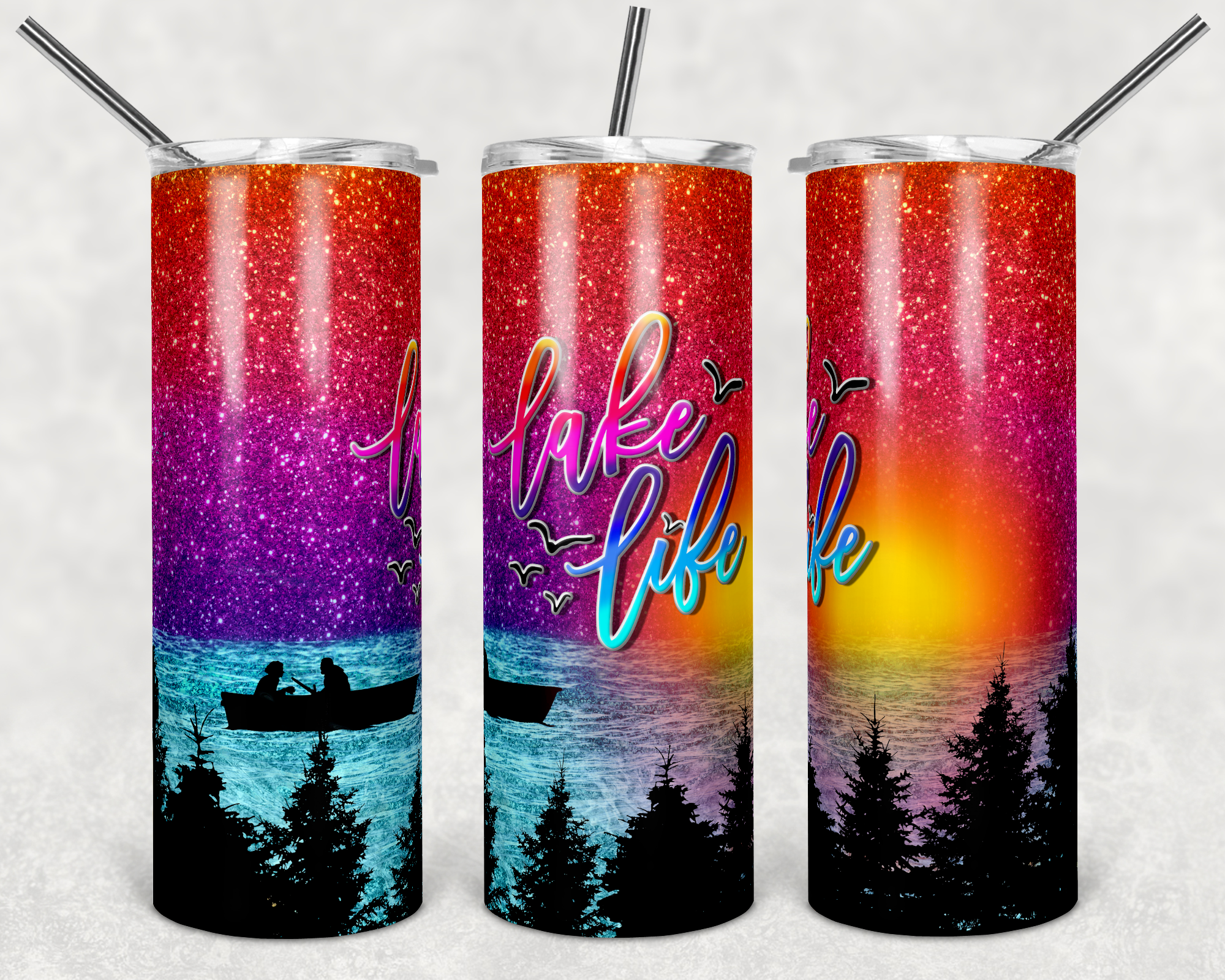Lake Life Sublimated 20 ounce Stainless Steel Skinny Tumbler